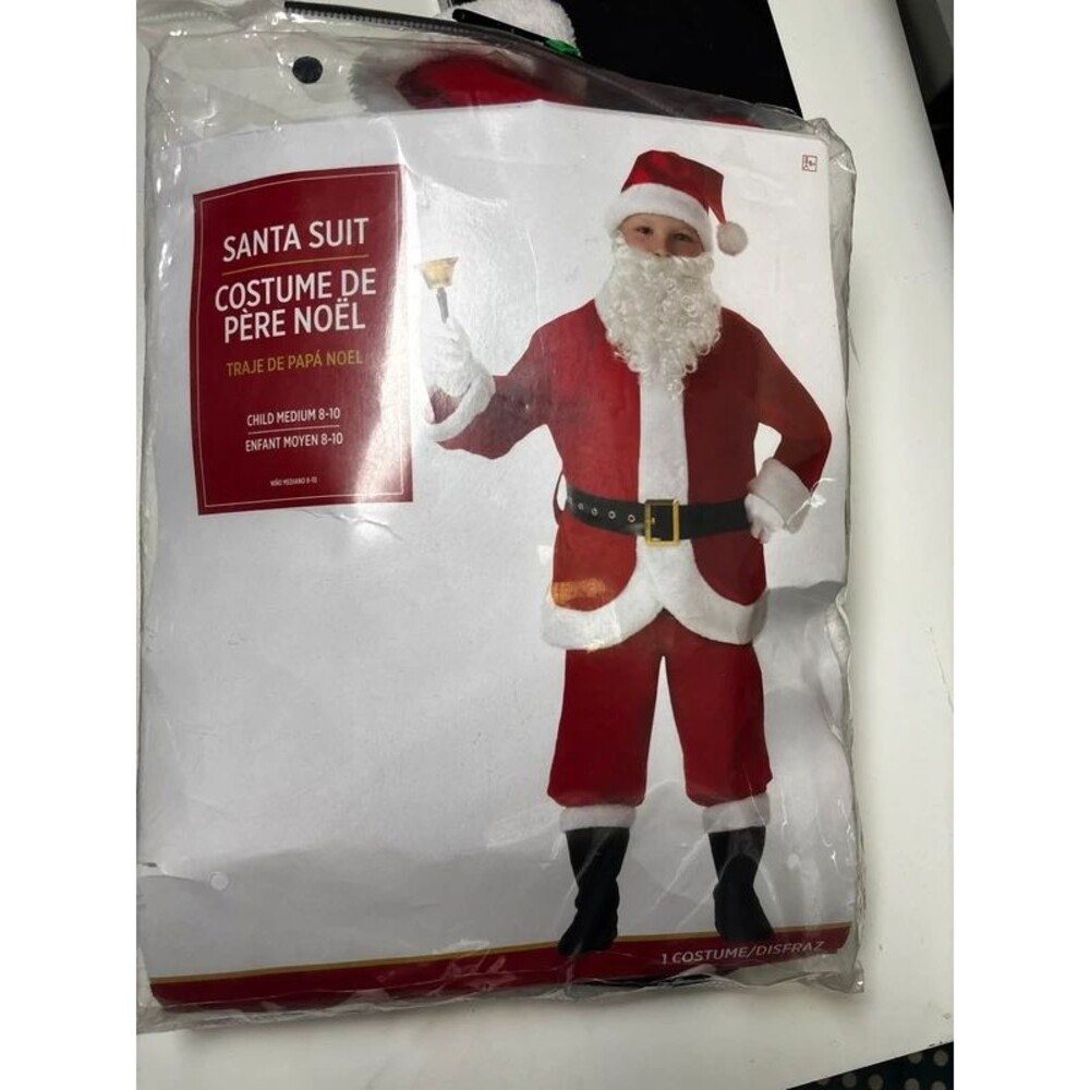 Children's Christmas Santa Claus Suit Costume New Child's Size medium 8-10